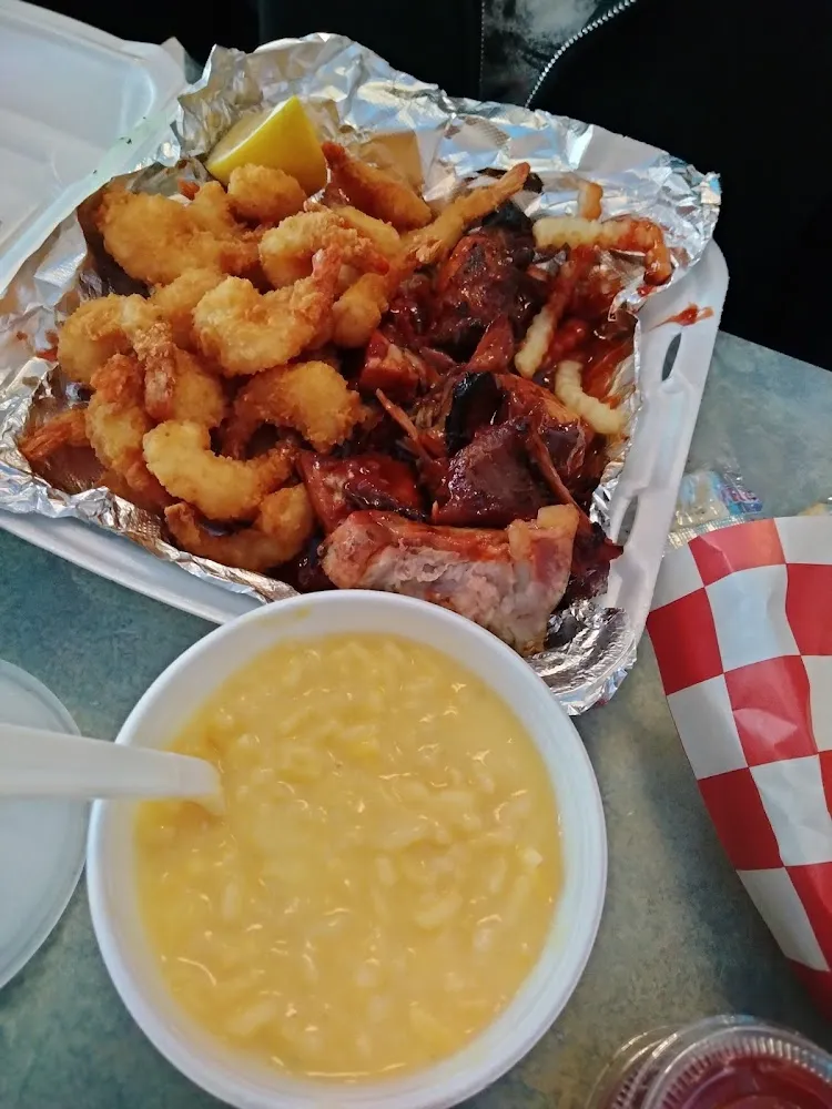 Combo Shrimp Rib Basket